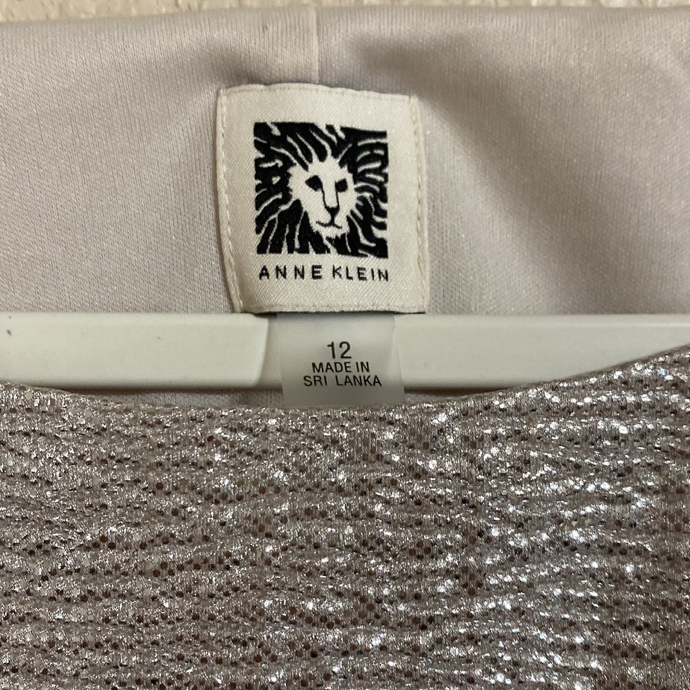 Anne Klein silver mid dress size 12 excellent - Picture 5 of 5